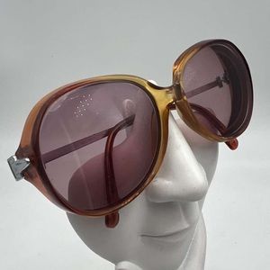 Vintage Viennaline Brown Yellow Translucent Oval Sunglasses Frames 1052
